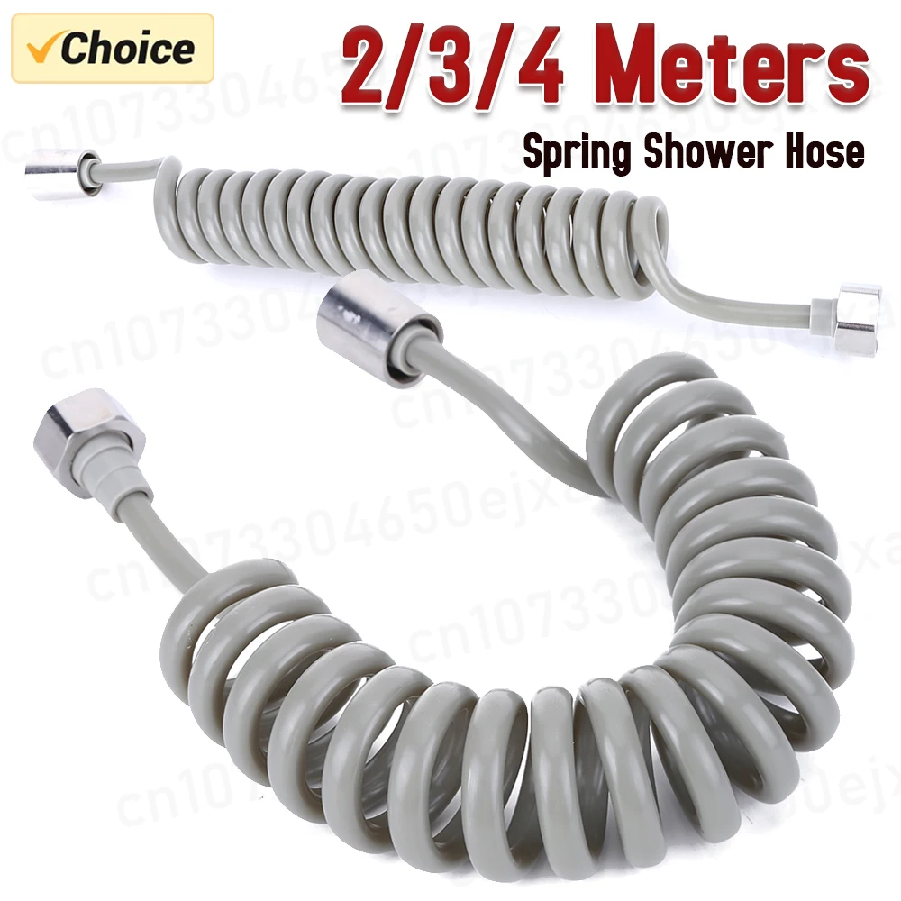 2m 3m 5m Spring Shower Hose Meters Water Plumbing Hose Plastic Bathroom Water Toilet Bidet Sprayer Telephone Line soft Hoses