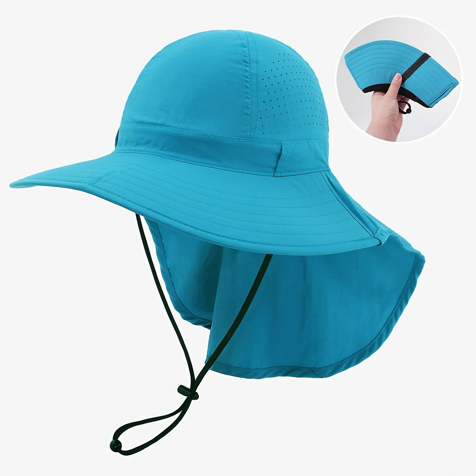 Atmungsaktiver Sonnenschutz-Schal-Sonnenhut für Damen, faltbar, geeignet für Outdoor-Aktivitäten, Wandern, Strandurlaub – Detail 17