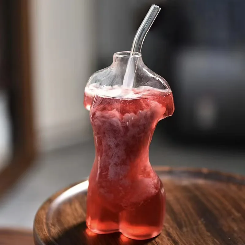 Creative beauty coffee cup female body art glass cup bubble cup cocktail cup bar personality interesting milk tea juice cup
