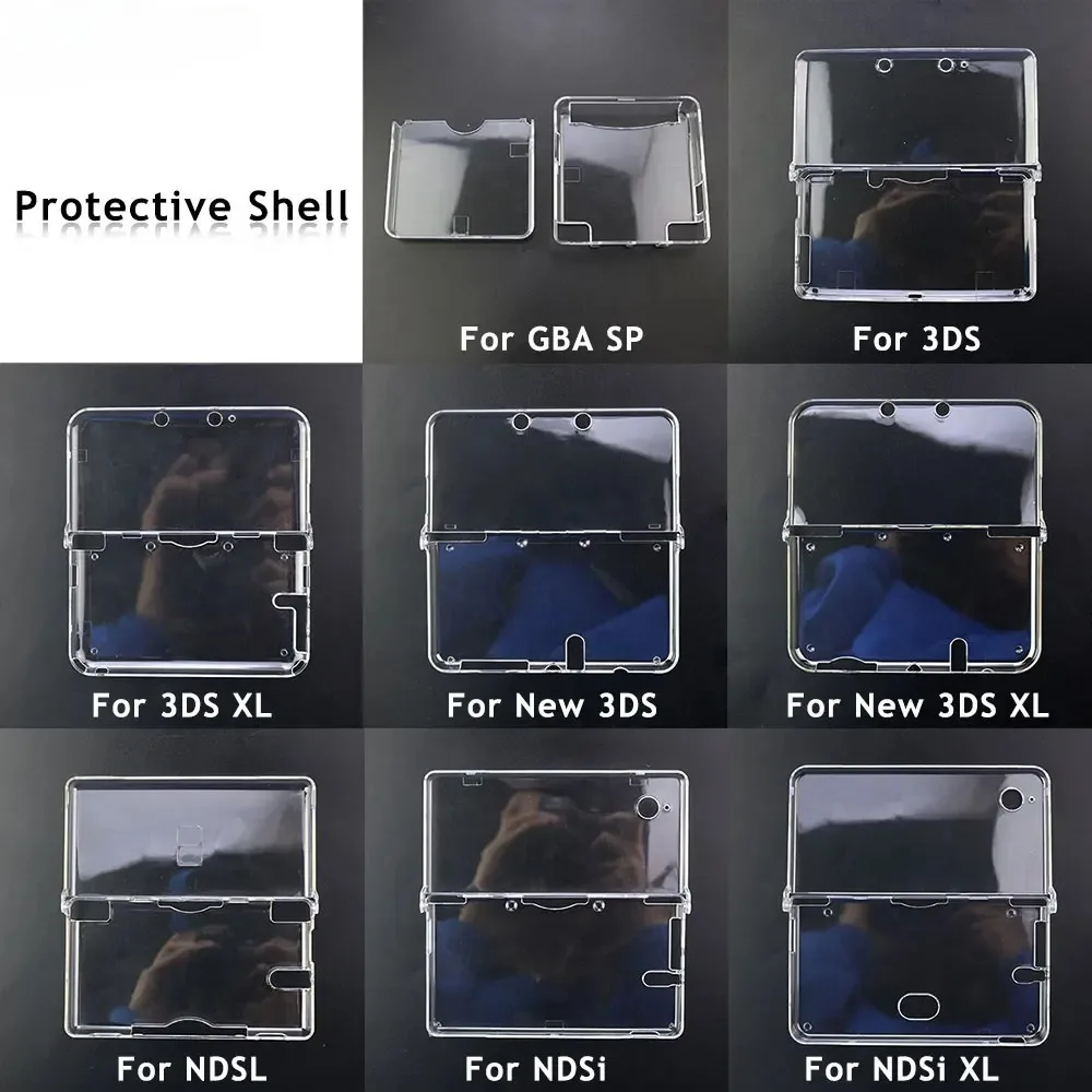 Capa de plástico transparente para Nintendo DSL NDS Lite NDSL para console DSi NDSi XL LL com película protetora de tela