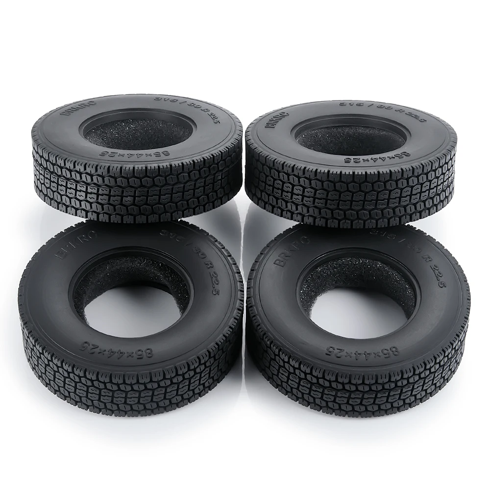 YEAHRUN Front & Rear Rubber Tyres Wheel Tires 315/80 R 22.5 for Tamiya 1:14 RC Trailer Tractor Truck Upgrade Parts