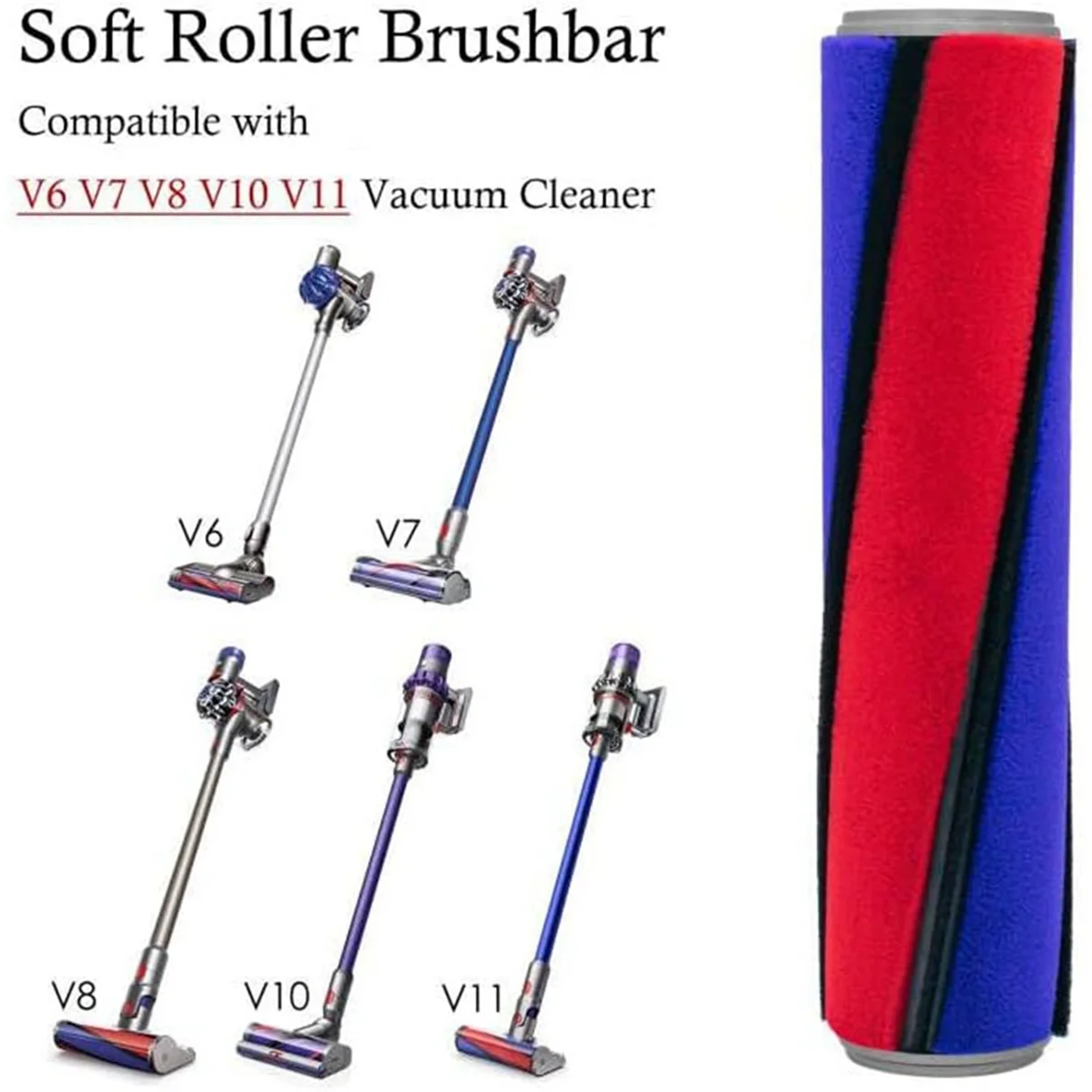 فرشاة دوارة بديلة ناعمة لمرفقات المكنسة الكهربائية اللاسلكية V6 V7 V10 V11-A