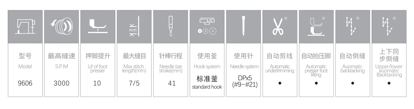 DS-9606BFT Single Automatic Post Bed Sewing Machine  Shoe machine