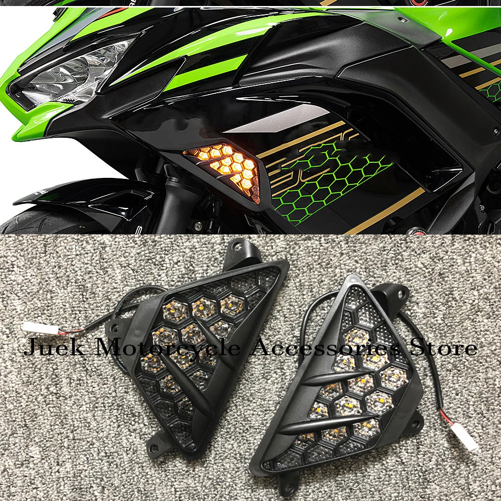 

Motorcycle LED Turn Signal Indicator Light Lamp Flashers For Kawasaki NINJA 300 400 650 1000 ZX6R ZX-6R Ninja650 Ninja400