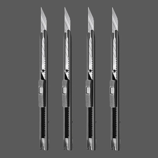 Deli Utility Messer Metall Tragbare Kleine Papier Cutter Selbst-Lock Design Feste Klinge Messer Schule Büro Tasche Messer Hand werkzeuge