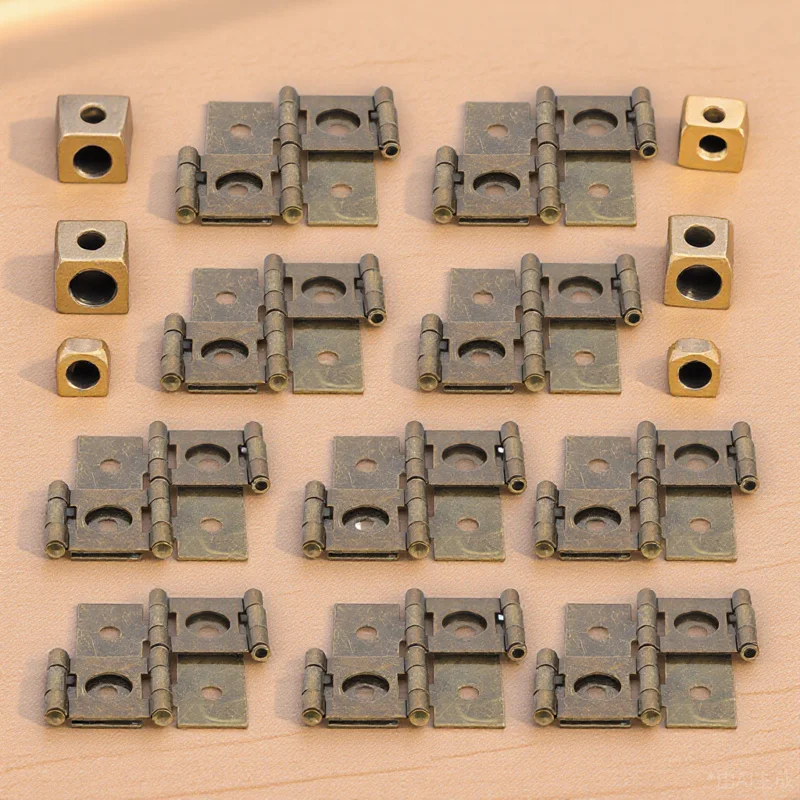

10pcs Door Hinges Iron Metal Smooth Rust Resistant For Cabinet Screen Gate Folding Furniture Corner Retro Style Double Acting
