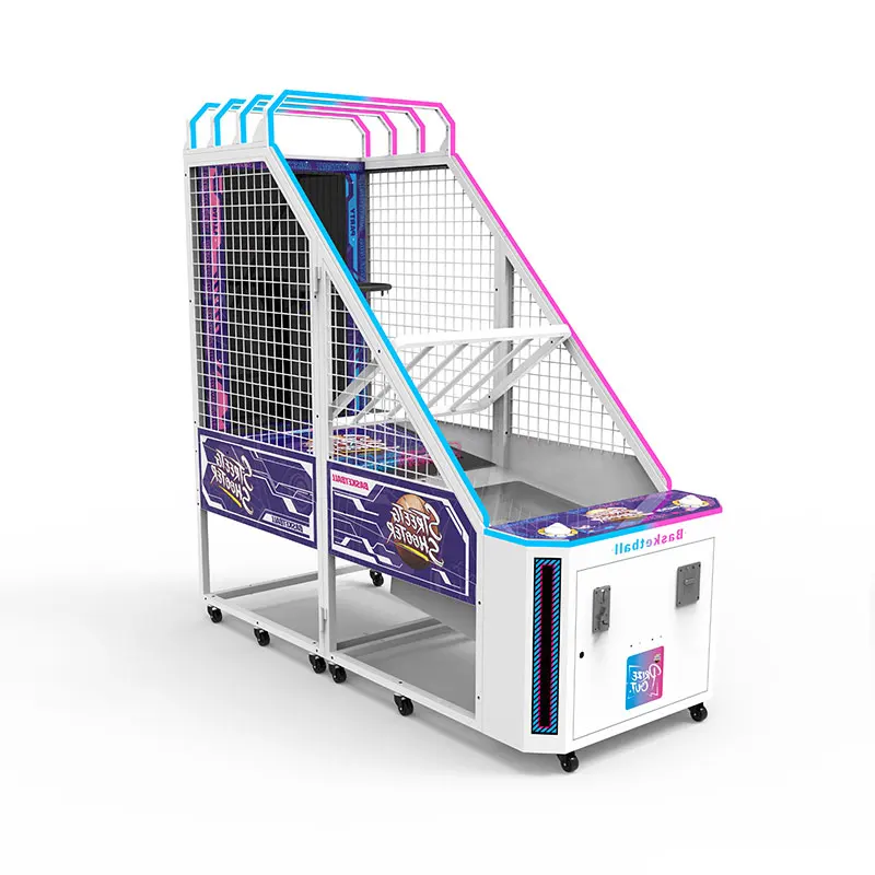 Commercial Basketball Arcade Machine Double Player Foldable Coin Operated Ticket Redemption Game CE Certified Indoor Sports