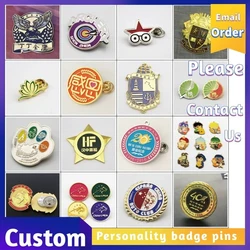 Customize metal badge, LOGO lapel pin, Custom make enamel brooche collar pins, Personalized badge pin, Custom pins, Metal LOGO
