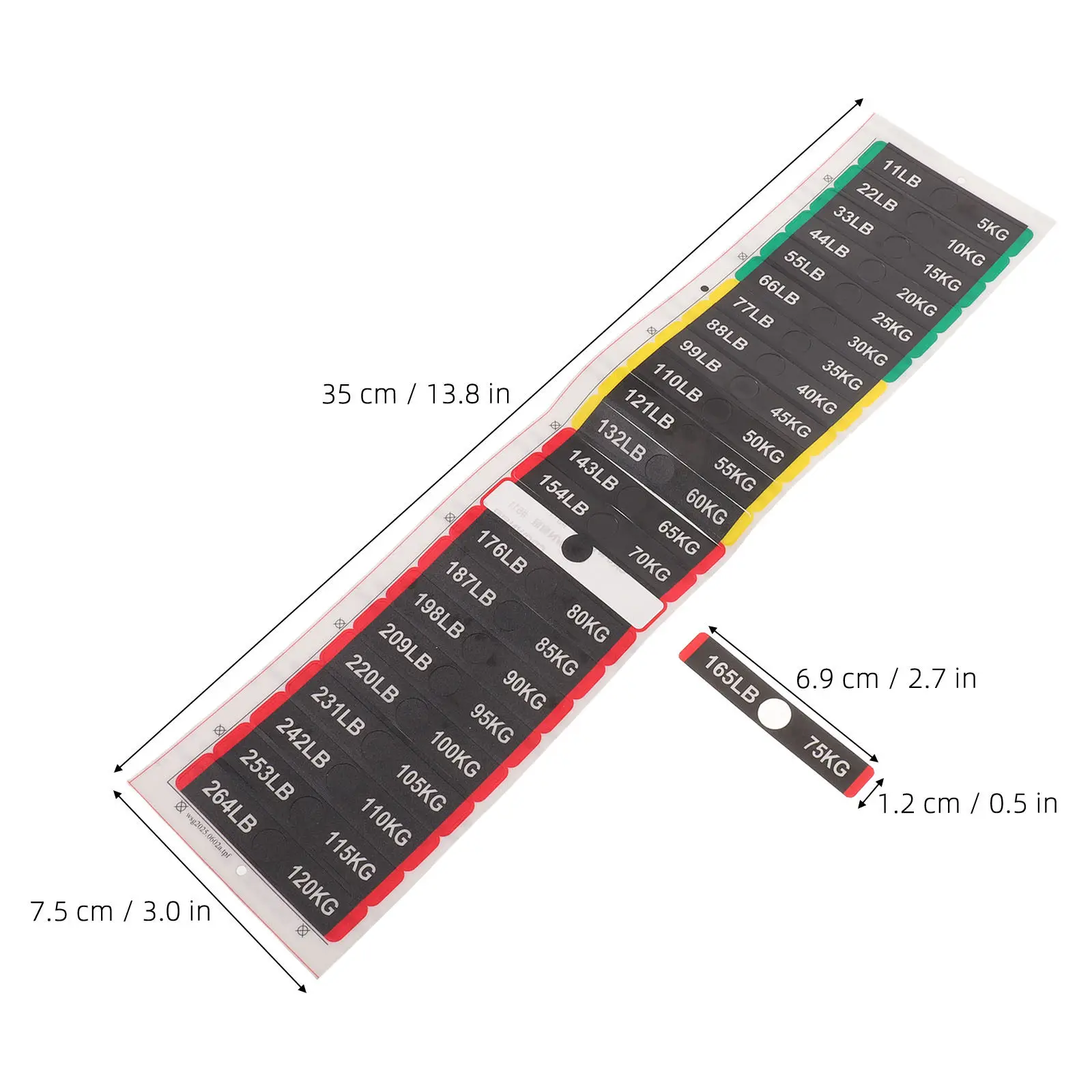 Gym Weight Stack Labels Self-Adhesive Number Stickers 11–264 Lbs / 5–120 Kg for Cable Fitness Equipment