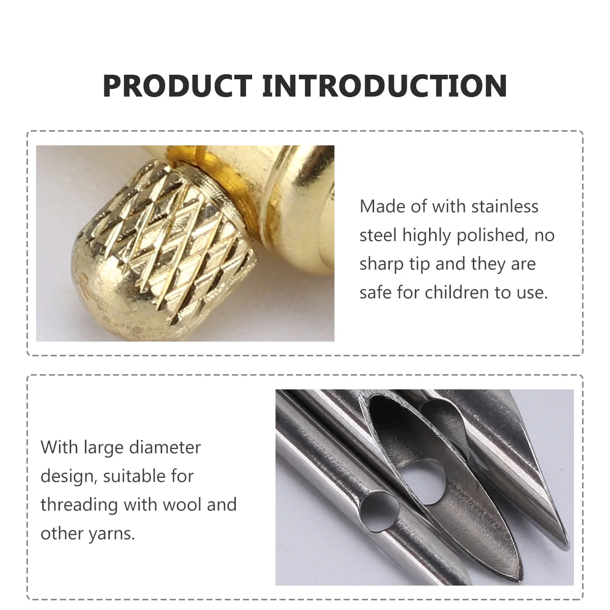 

5pcs Embroidery Needle Tools Stainless Steel Smooth Sewing Crafting Diy For Curtain Pillowcase Clothing Decorative