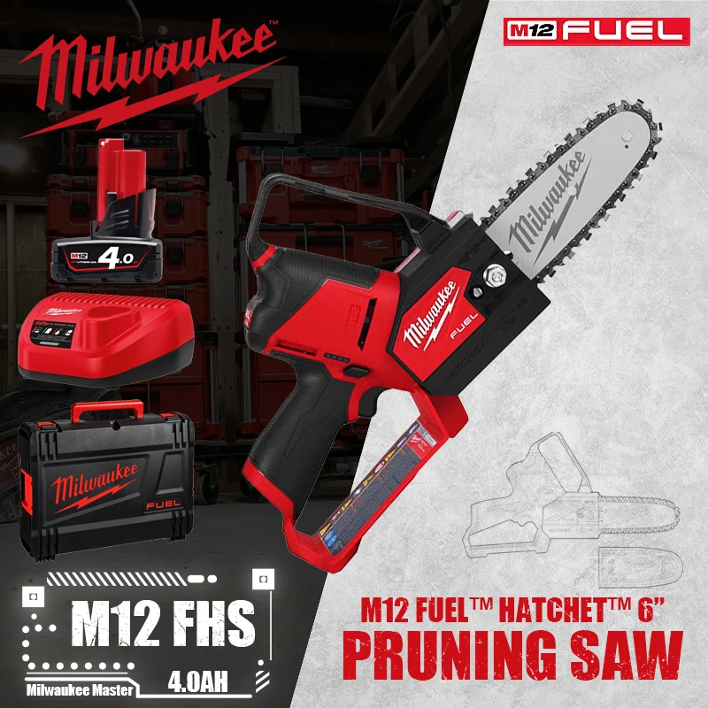 Milwaukee M12 FHS/2527 Kit M12 FUEL™ HATCHET™ 6” Brushless Cordless Pruning Saw 12V Lithium Power Tools With Battery Charger