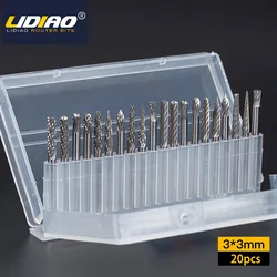 LIDIAO 3mm Shank Carbide Rotary Burrs Set Rotary File Set Double Cut Carving Grinding Bit for Steel Wood Metal Polishing Tool