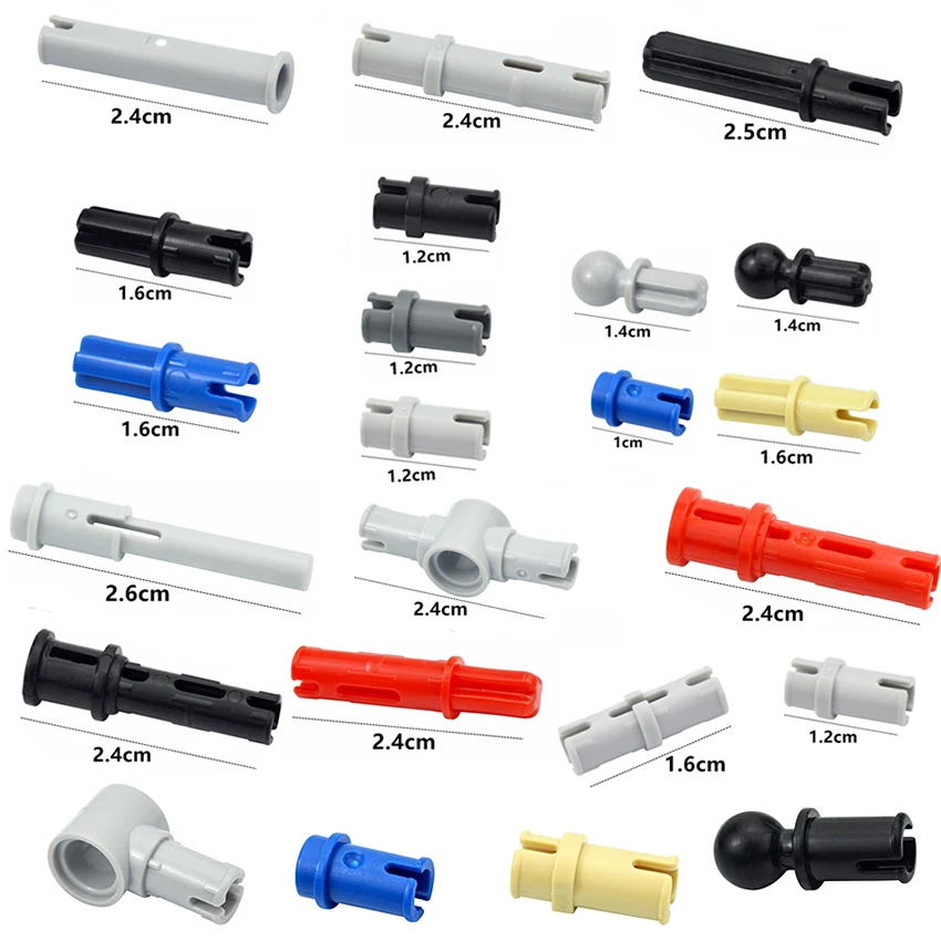 Bolt Pin with Friction Peg Technical Parts Axle MOC Building Blocks Connector Bricks Toy Compatible 2780 3673 4274 32556 11214