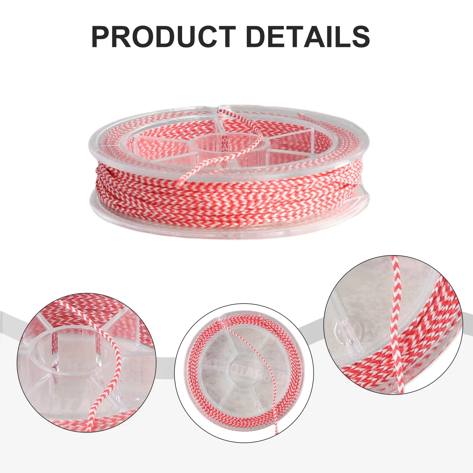 8 Strands Braided Fishing Line Jigs Light Weight Lure Red+White Roll Line Tied Trolling 0.8/1.0mm Assist Hook Line