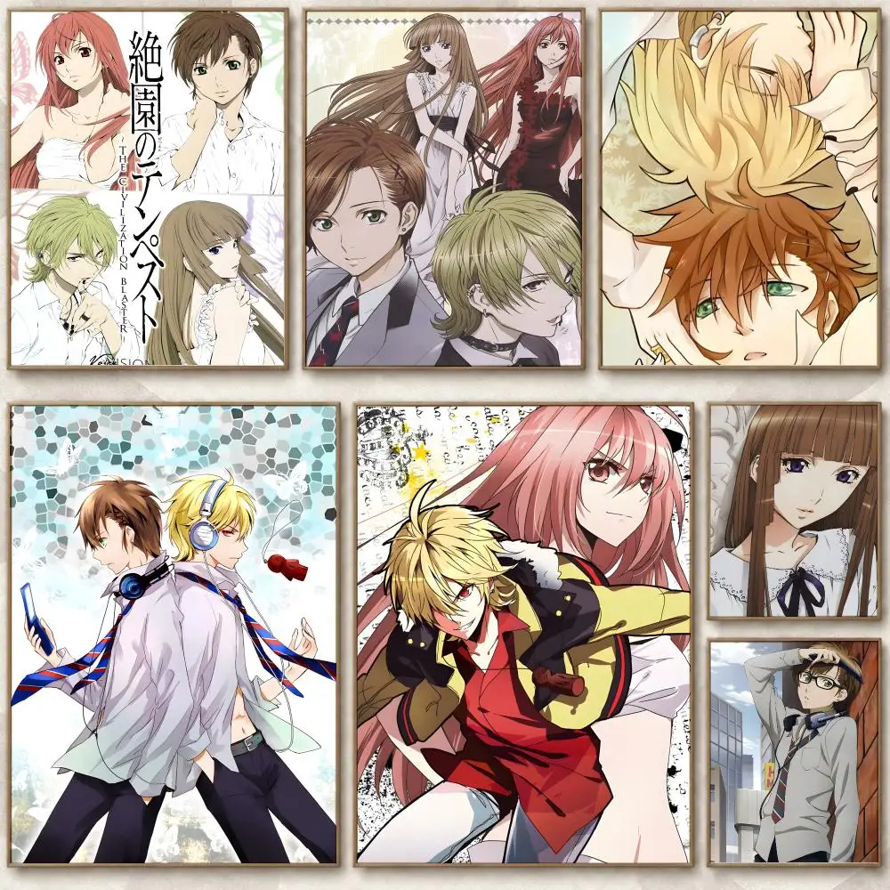 Bold Anime Blast of Tempest Poster Chic Art Poster Self-Adhesive No Glue Residue for Bedroom Hallway