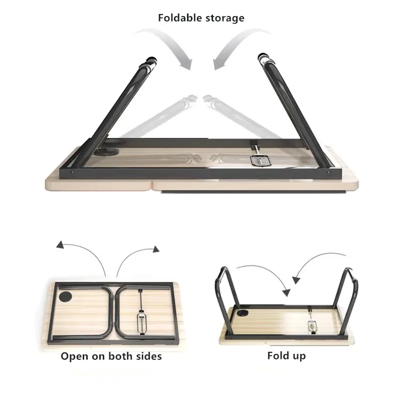 5 Gears Folding Laptop Bed Table Portable Tray Sofa desk Writing  Adjustable Laptop Tables with Cup Holder