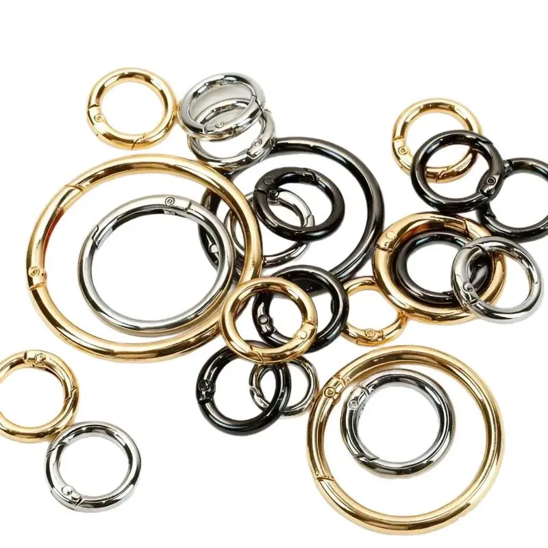 10 Stück 20/24/26/30MM Metall-Federverschlüsse Karabinerhaken Handtaschenverschluss Zinklegierung Schlüsselring Schnappverschluss O-Ring Campingverschluss – Detail 7