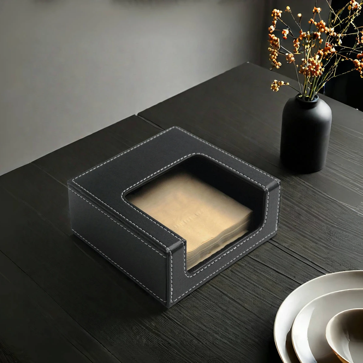

Элитная креативная кожаная квадратная коробка для салфеток, диспенсер для салфеток для ресторана, квадратная коробка для бумажных полотенец для обеденного стола, для отелей и ресторанов