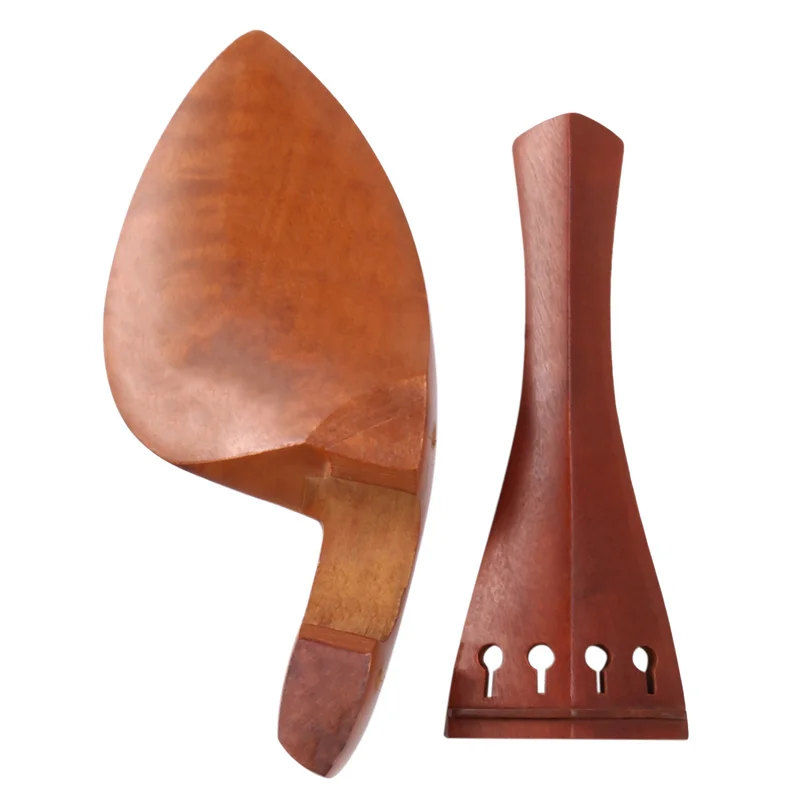 HOES-2X Un juego de accesorios de piezas de violín 4/4 de madera de azufaifo Natural de afinación fina, mentonera, cuerdas, clavo trasero