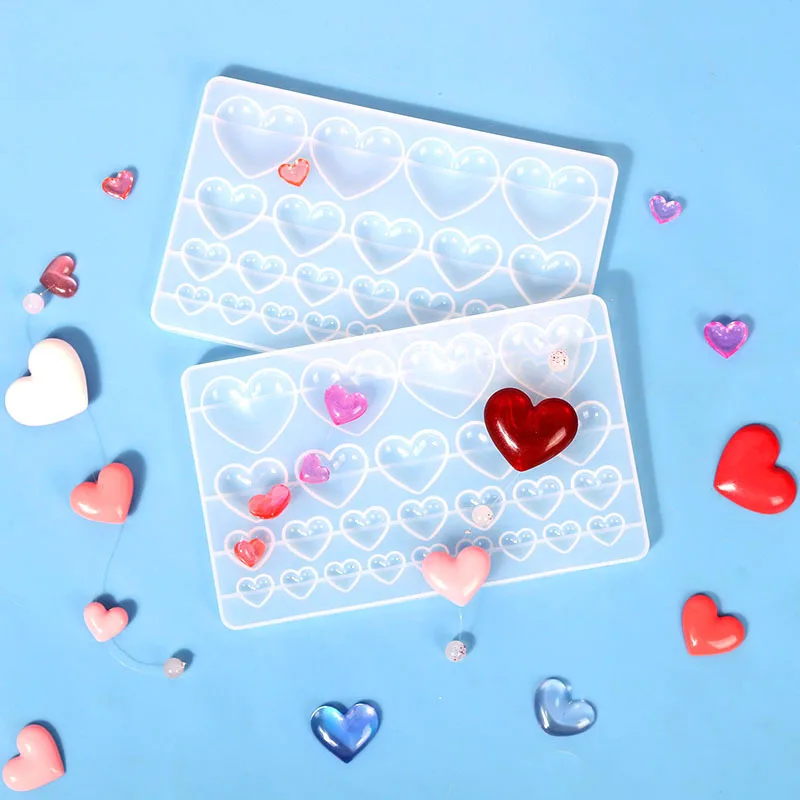 DIY heart-shaped patch resin mold, heart-shaped door curtain decoration silicone mold