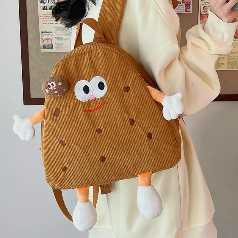 

New Cartoon Cookies Shape Schoolbag Kawaii Student Backpack For Girls Boys Large Capacity Funny Backpack With Adjustable Strap