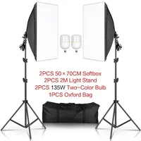 20w/30w/40w Softbox Lighting Kit Continuous Photography Lighting Kit E27 Bulb Photo Studio Lights Equipment for Camera Shooting