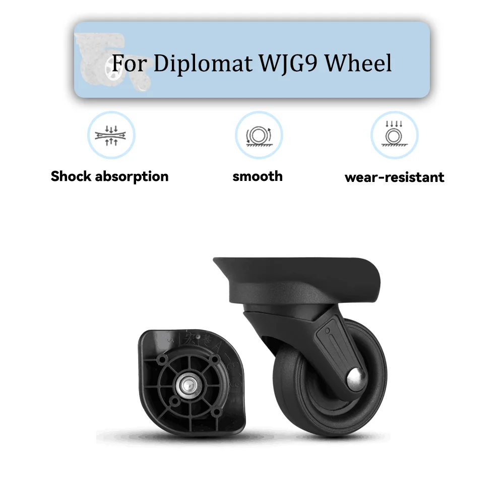 

For Diplomat WJG9 Universal Wheel Black Replacement Suitcase Silent Smooth Shock Durable Absorbing Rotating Accessories Wheels