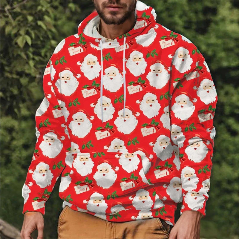 الرجال طباعة 3D عيد الميلاد هوديي الرسم ، بلوزات طويلة الأكمام ، البلوفرات المتضخم ، عارضة ، انخفاض الشحن ، جديد