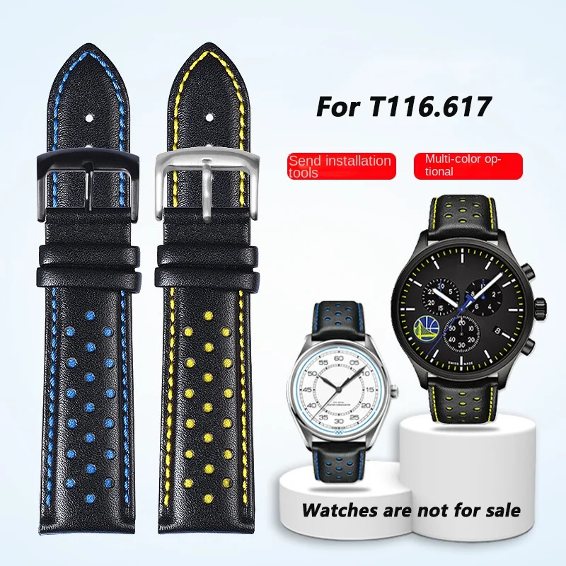 

22mm cowhide Watch Band For Tissot T116.617 for HEUER Men's genuine leather strap bracelet for Citizen/ CA4500/4554 FF series