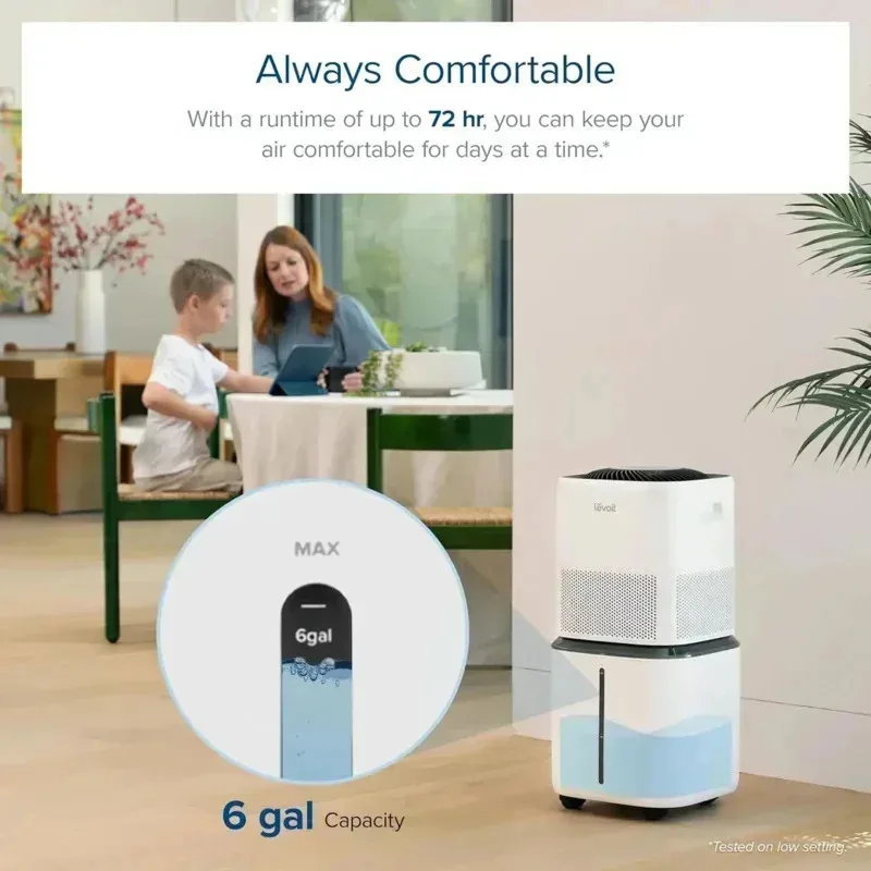 PMD4-LEVOIT Superior 6000S Smart Evaporative Humidifiers for Whole House to 3000ft²,6 Gal,Last 72-Hour,Premium Filter,Dry Mo,