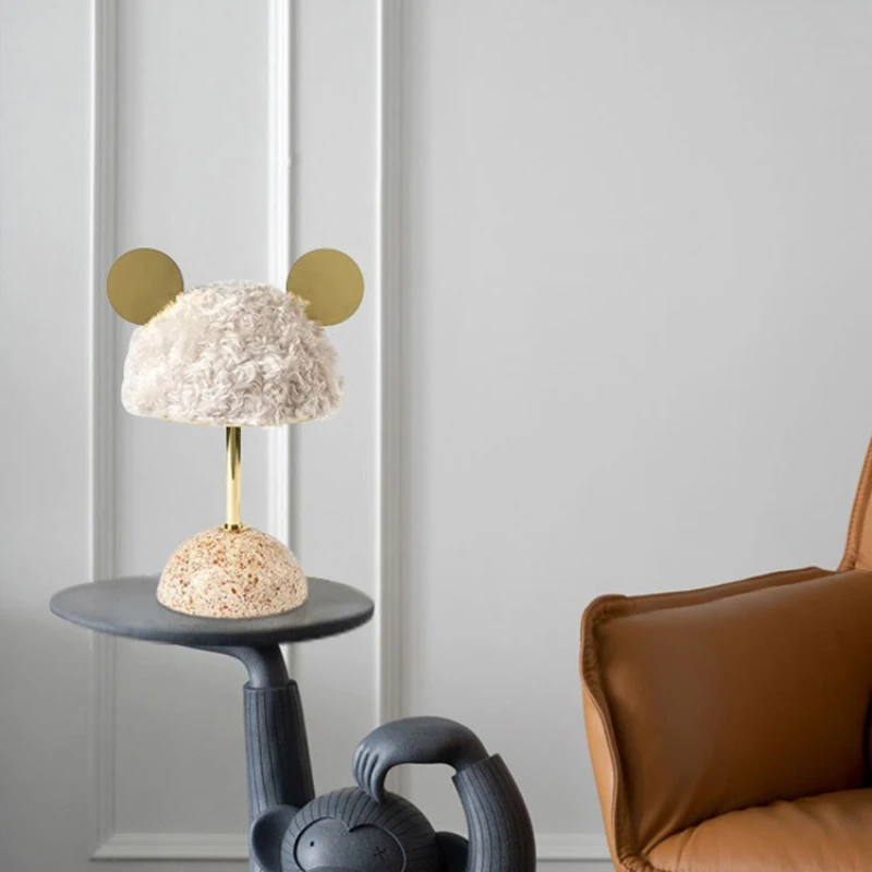

Modern Minimalist Creative Cartoon Bear Ear Design LED Desk Lamp Children's Room Bedroom Headboard Decorative Lighting Fixture