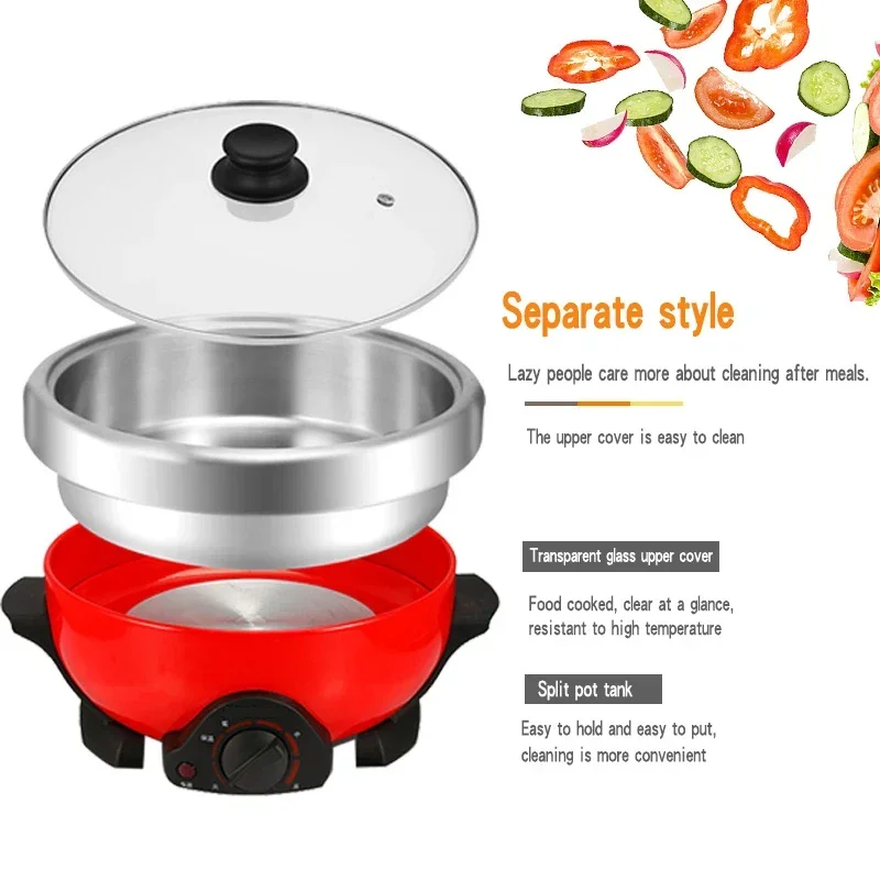 3L 4L Split electric cooker multifunctional electric hot pot domestic 304 stainless steel electric cooking electric hot pot