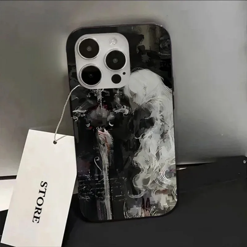

Чехол для телефона Sword & White Hair Witch для iPhone 16, 15, 14, 13, 12, 11 Pro XR XS Max 7, 8 Plus SE 2020, средневековый чехол с художественной росписью