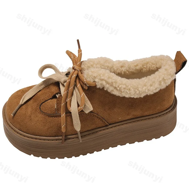 الرجعية الدافئة شعر منخفضة أعلى أحذية فلكنيز عادية للنساء 2025 الشتاء تنوعا أفخم مريحة عدم الانزلاق أحذية قطنية مكتنزة #6