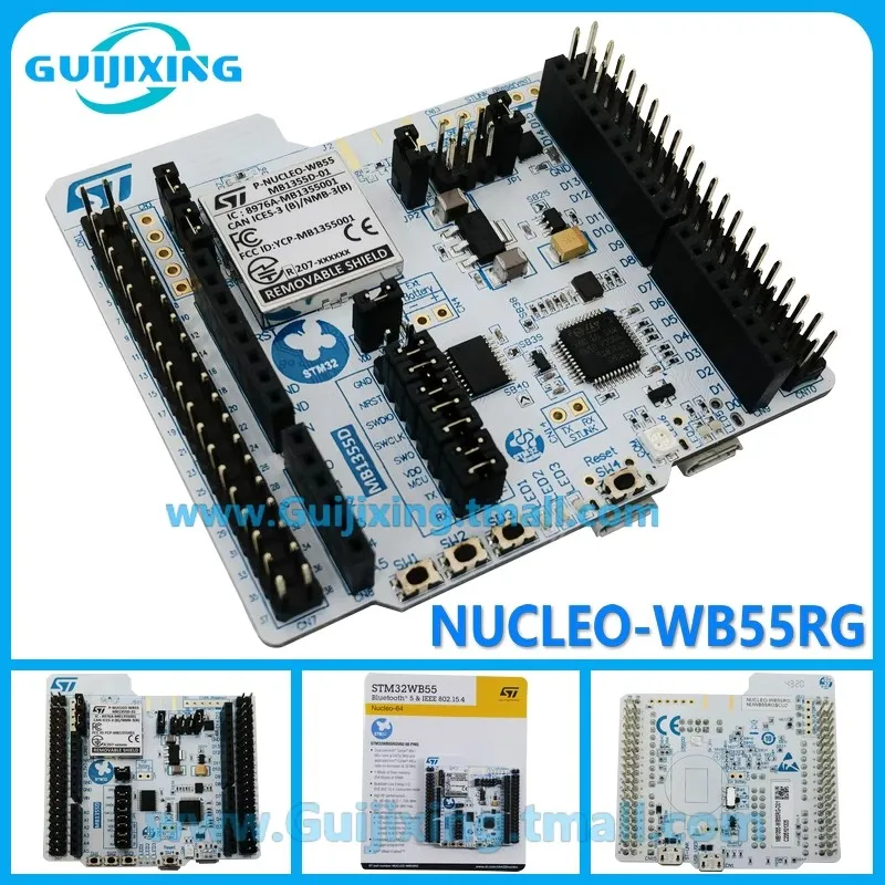 

The NUCLEO-WB55RG uses the STM32WB55RGV6 Nucleo-64 STM32WB wireless MCU development board