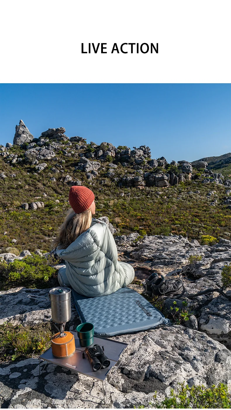Naturehike Luftmatratze, ultraleicht, zusammenklappbar, schnell selbstaufblasend, aufblasbares Bett, tragbare Schwammmatte, Camping-aufblasbare Matratze – Detail 13