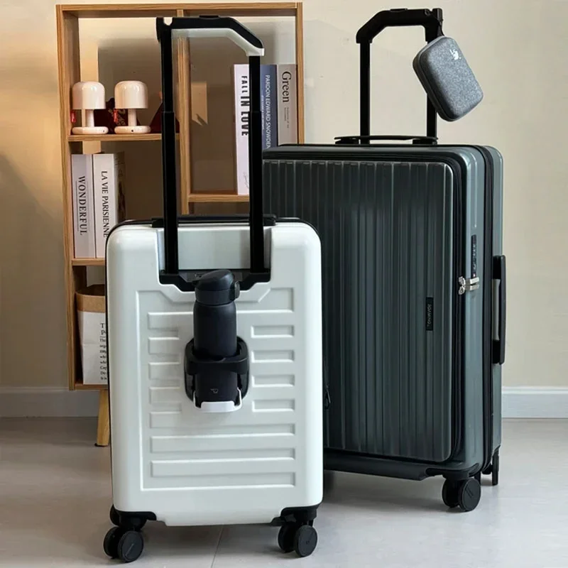 New 20"24" 26inch Hand Luggage Side Opening Boarding Box PC Pushcart Expandable Zipper Cabin Luggage for Men and Women