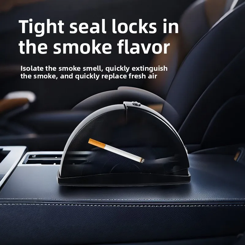 Car ashtray with cover creative sliding cover car advanced sensory artifact car jewelry door device does not fall off anti-fly