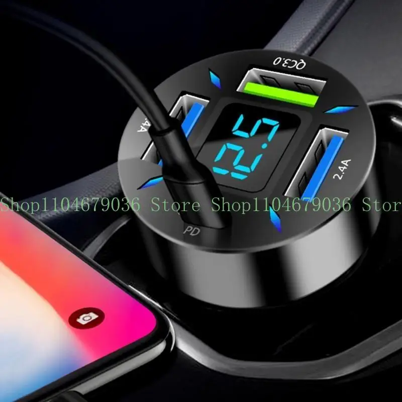 652F Four USB Laptop Tablet Phone Car 4.8A QC3.0 Adapter Quick
