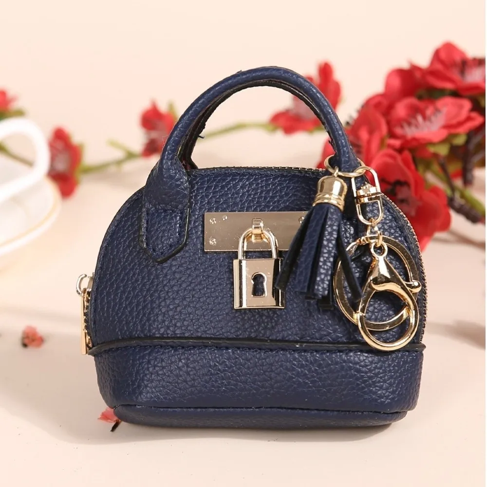 PU Leather Key Bag With KeyChain Simple Mini Storage Pouch Multifunction Coin Purse Wallet Fashion Portable Card Case Gift