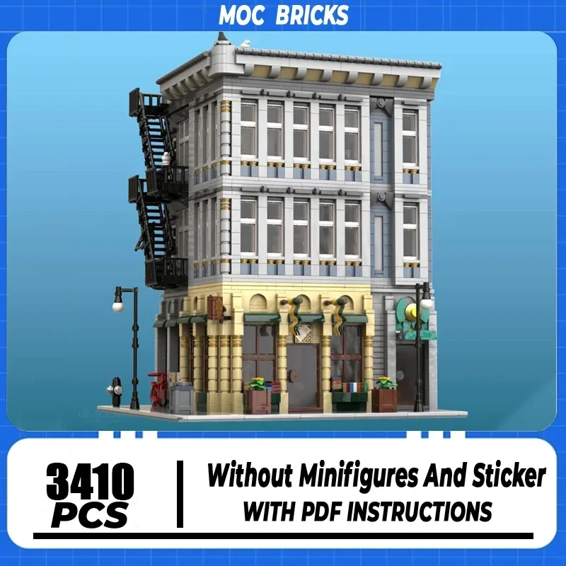 Blocs de Construction Moc Street View, livres de ville, technologie, brique, bricolage, jouet de Construction, ensemble de cadeaux de vacances