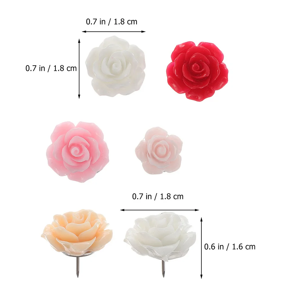 

2 set Gradient Rose Thumbtacks Premium Push Pins For Cork Board Map Office Desk Accessories Small Multi- Supplies