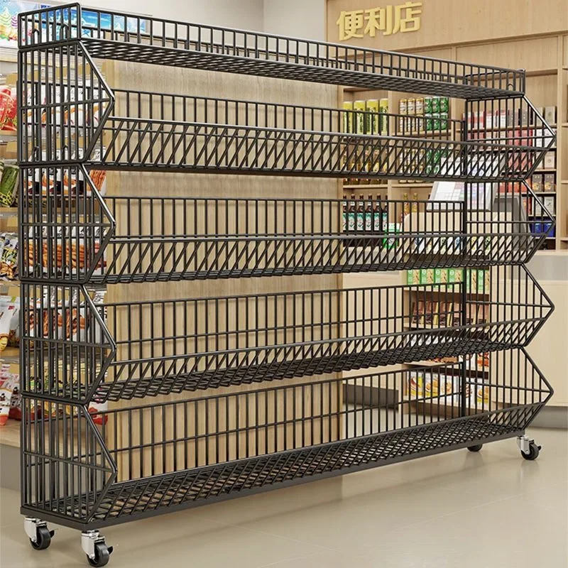 

Supermarket shelves New checkout page Front small shelves Display rack Slant mouth basket Convenience store snacks