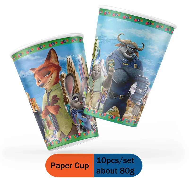 disney  Zootopia  Judy the Rabbit and Nick Fox Birthday Party Disposable  Decorationdecoration baby shower children\'s supplies