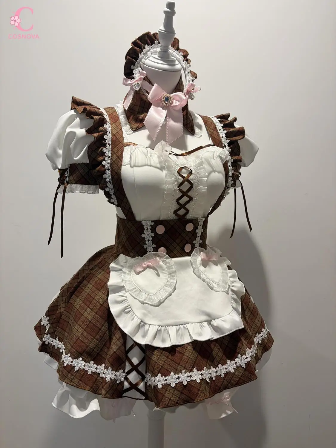 

Japanese Sweet Kawaii Lolita Lace Puff Sleeve Blouse Suspender Puffy Skirt Harajuku 2 Piece Set Women Cute Party Tea Outfits New