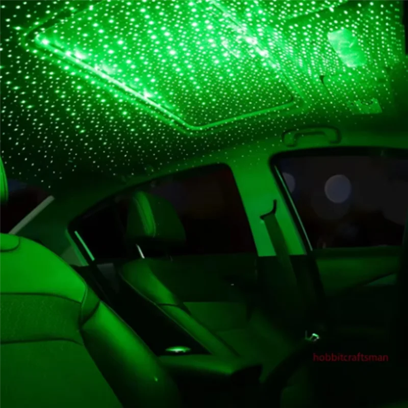 

AT19-USB Decorative Atmosphere Galaxy Lamp Mini LED Car Roof Star Night Light Projector For Auto Roof Room Ceiling Decor Red