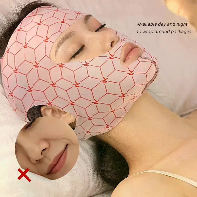 /Kuz/Full Coverage Reusable Facial Care Mask Ear Hook V Shape Full Face Wrap Soft Breathable Home Beauty Skincare Accessory