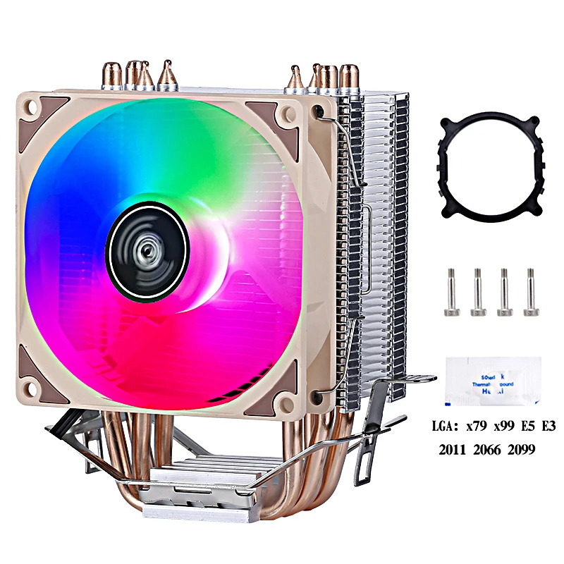 

CPU Cooling Fan Efficient Cooler 4 Heat Pipe Radiator PC Air-cooled Suitable For Installing LGA2011 2066 x79 x99 2099 e5 e3 AMD