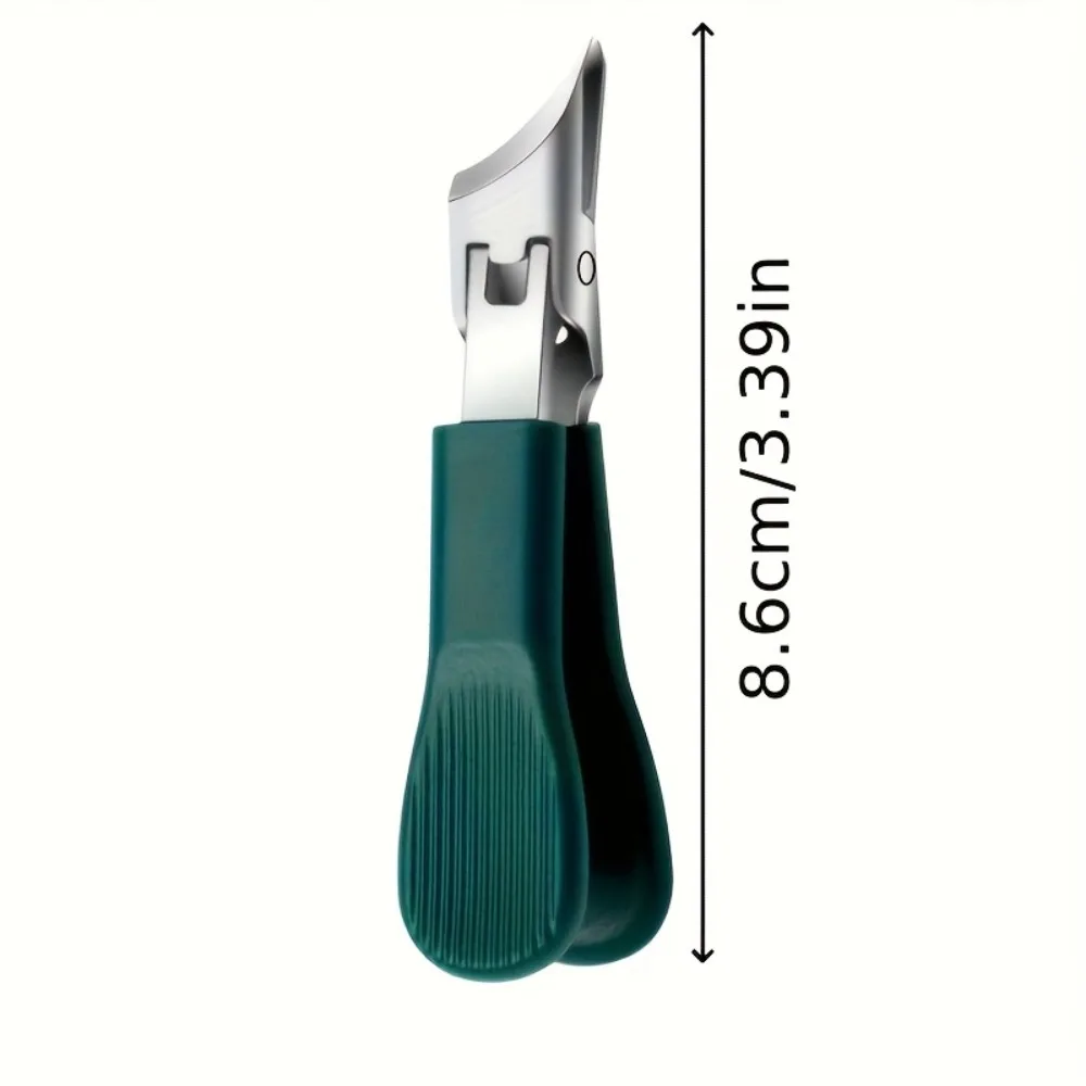 Cortauñas de apertura amplia a prueba de salpicaduras, punta inclinada de acero inoxidable, cortauñas duras y gruesas profesionales, herramientas para uñas