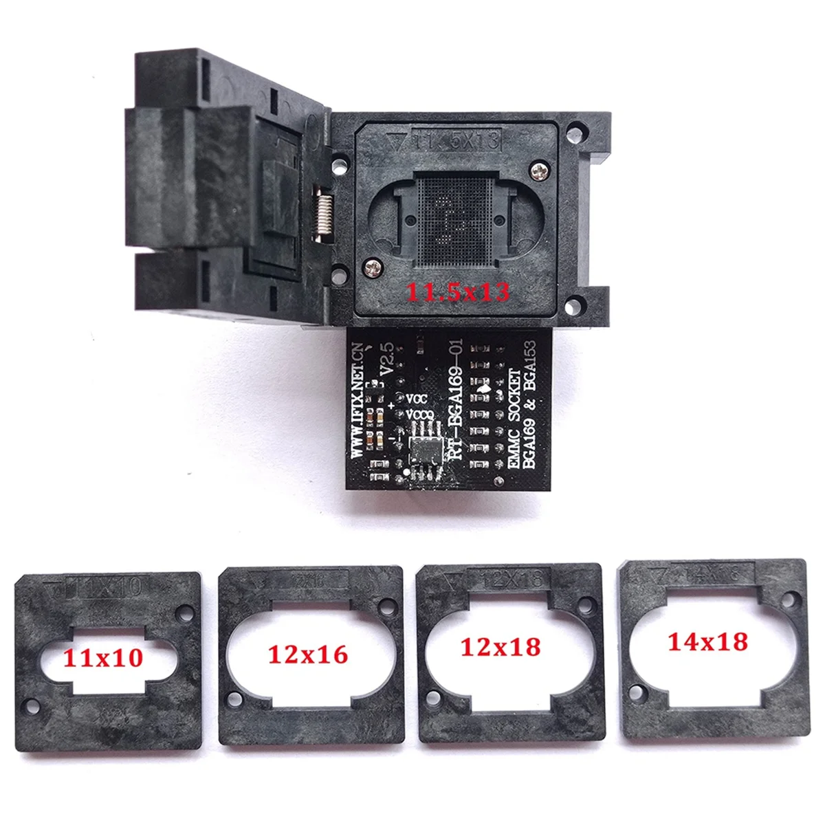 1Set Emmc Adapter Emmc Burning Seat Rt-Bga169-01 Bga169 Bga153 Emmc Adapter with 5Pcs Frame for Rt809H Programmer